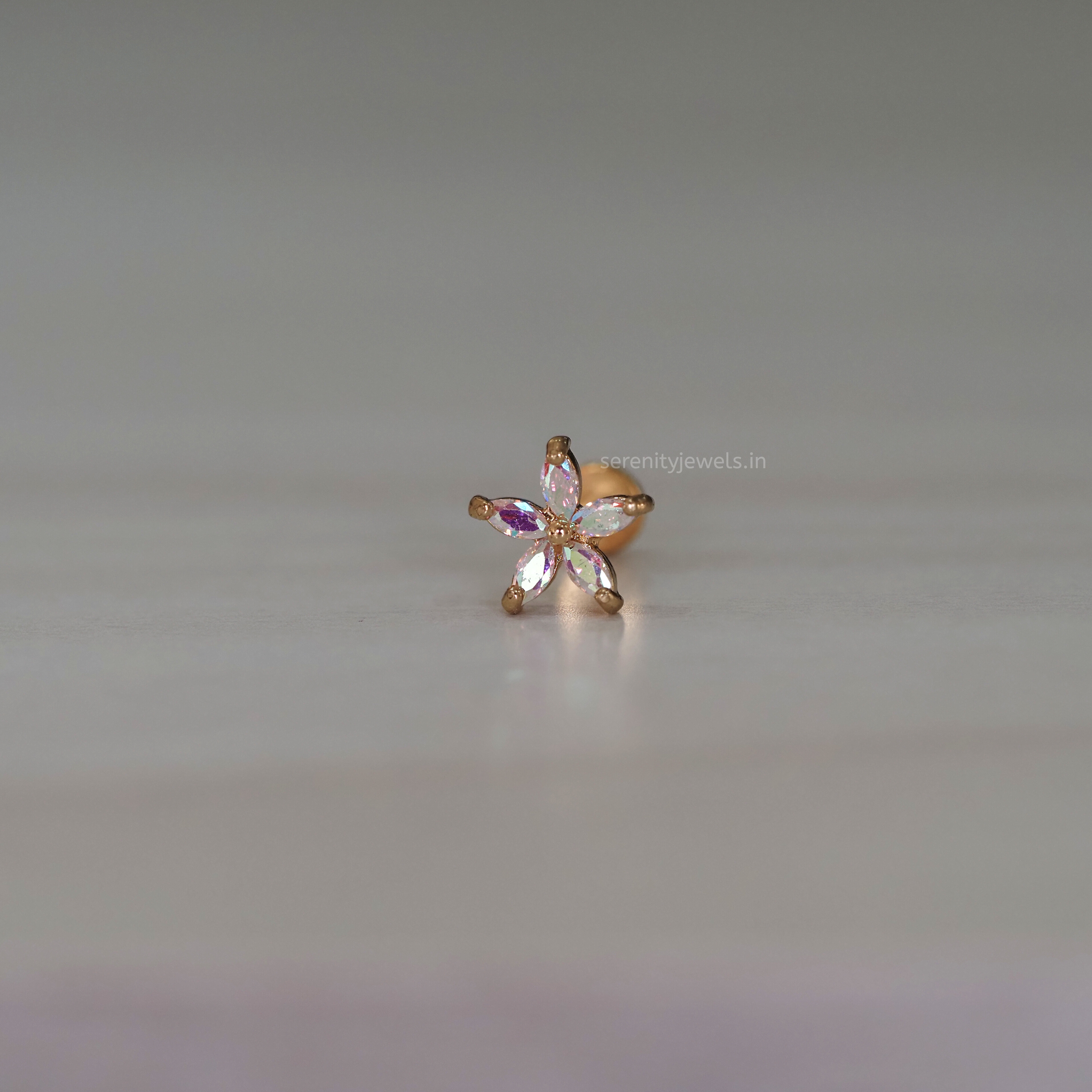 Sylora Flower Flat Studs - PAIR