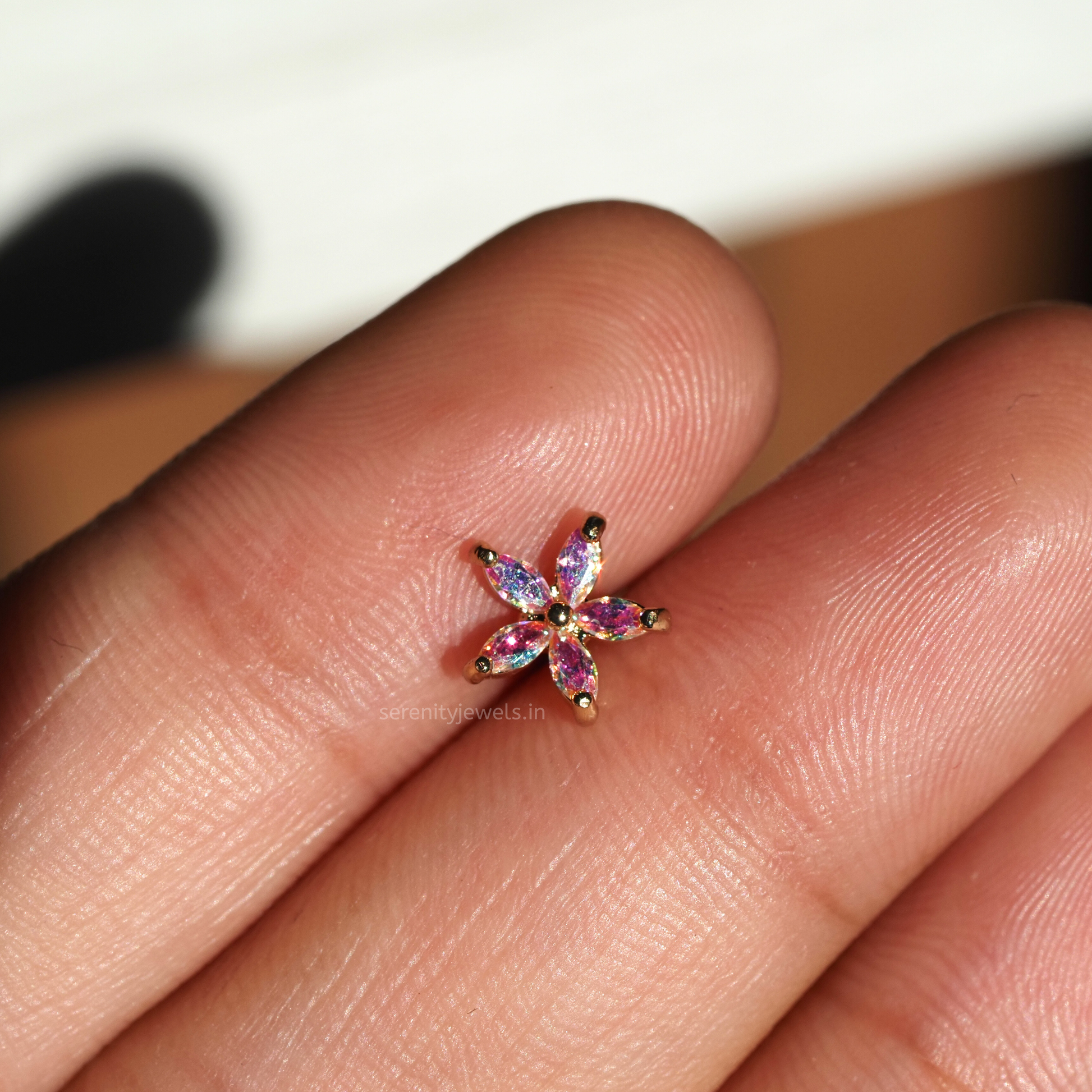 Sylora Flower Flat Studs - PAIR