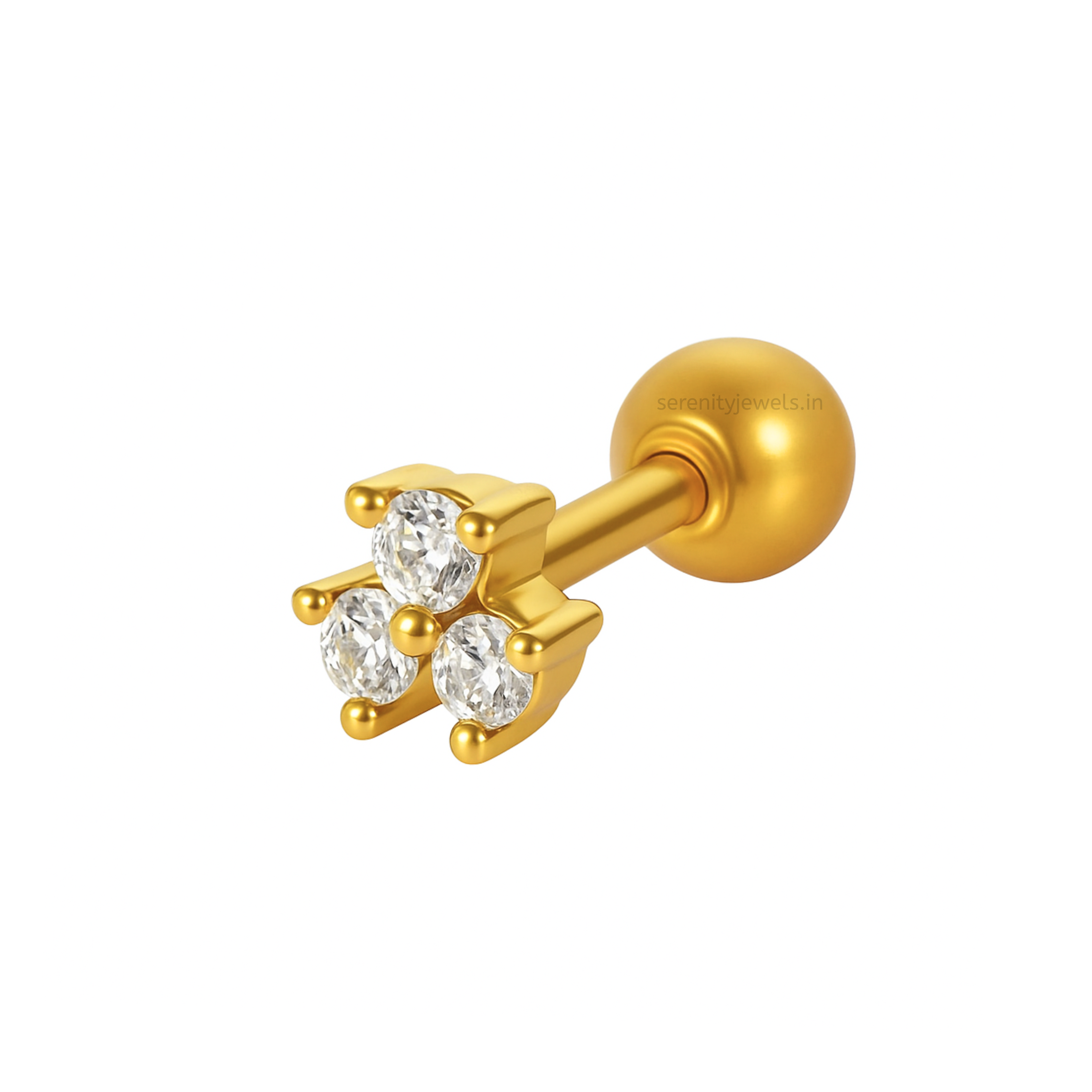 Three stone studs - Pair