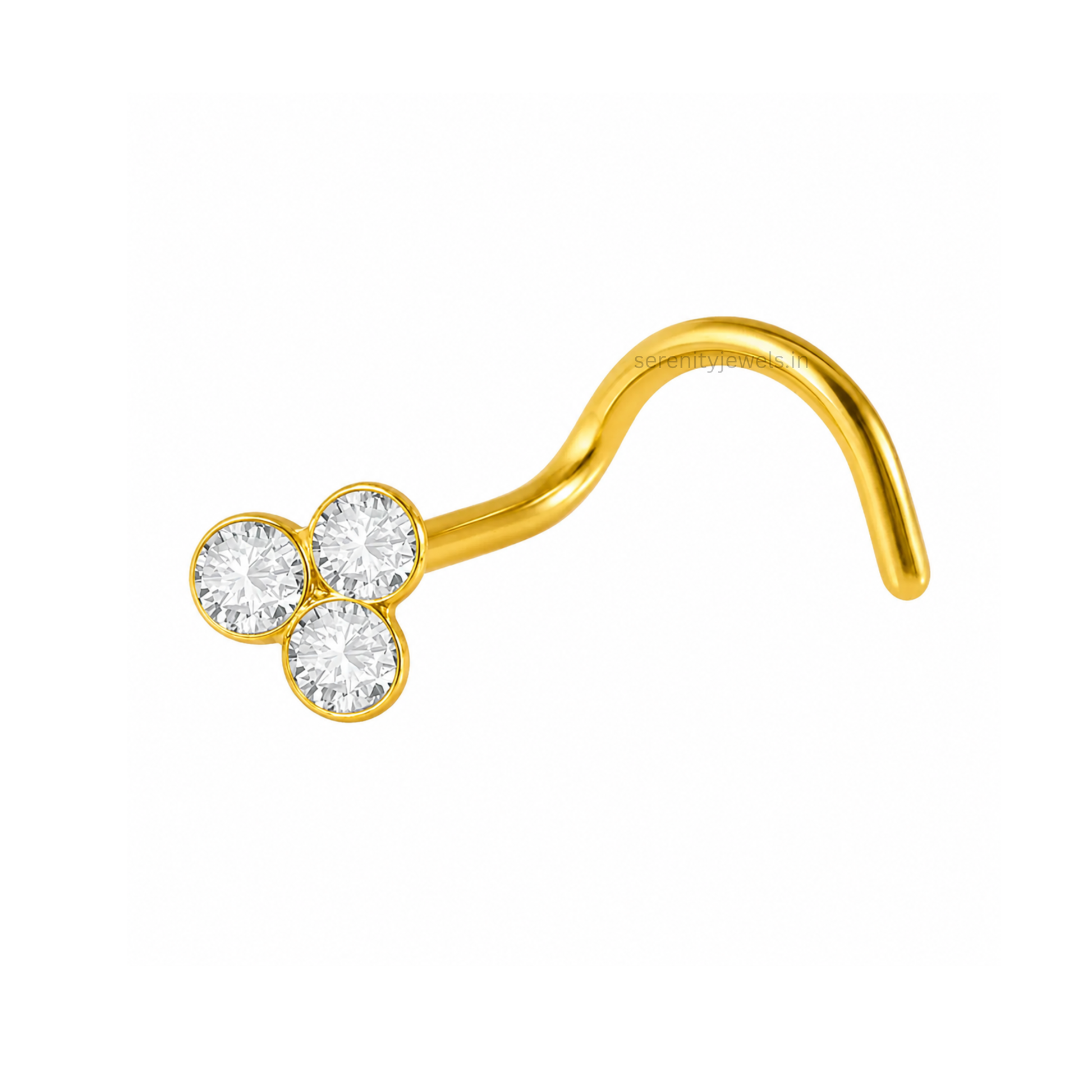 Three Stone Nose Stud - SINGLE