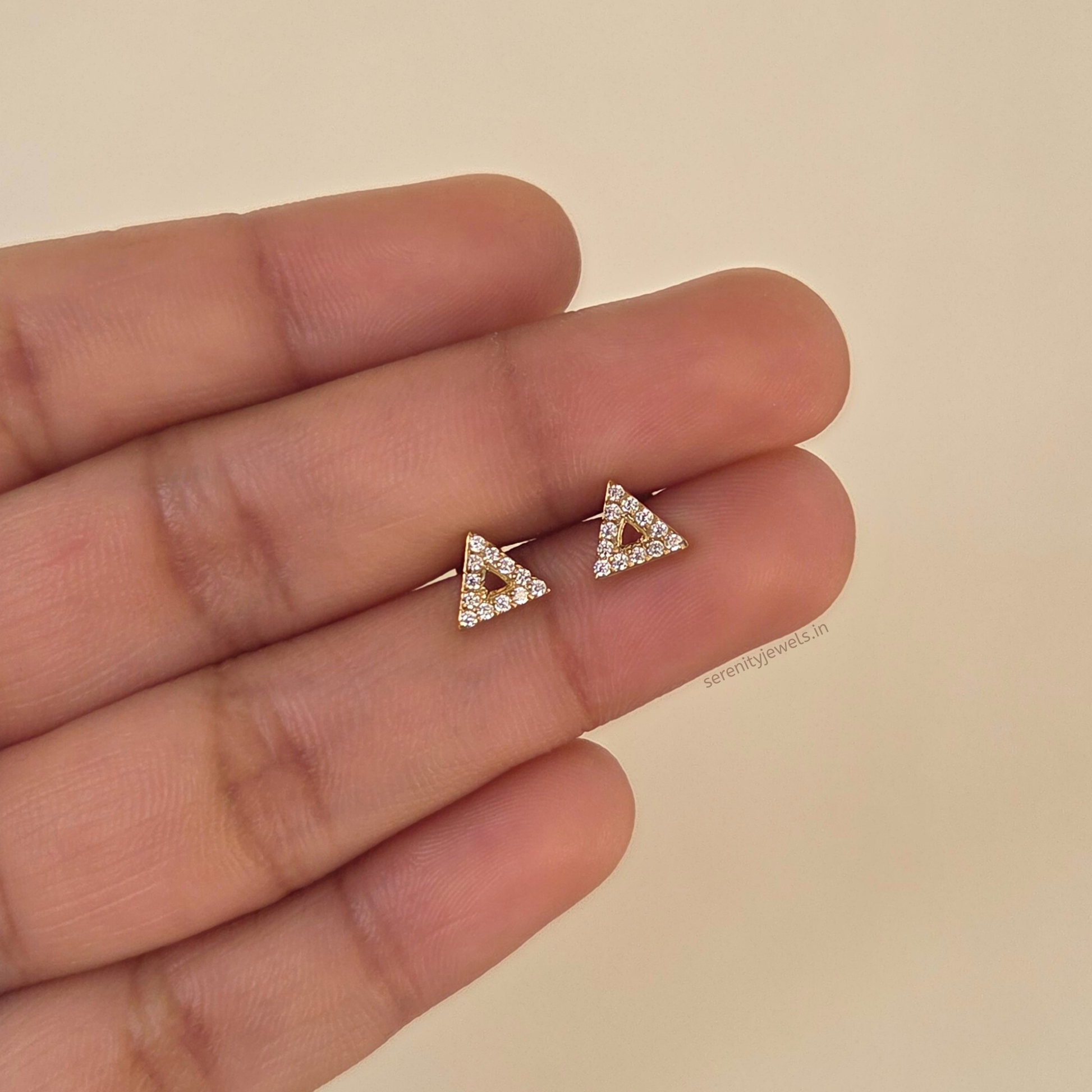 Triangle Hollow Flat Studs - PAIR