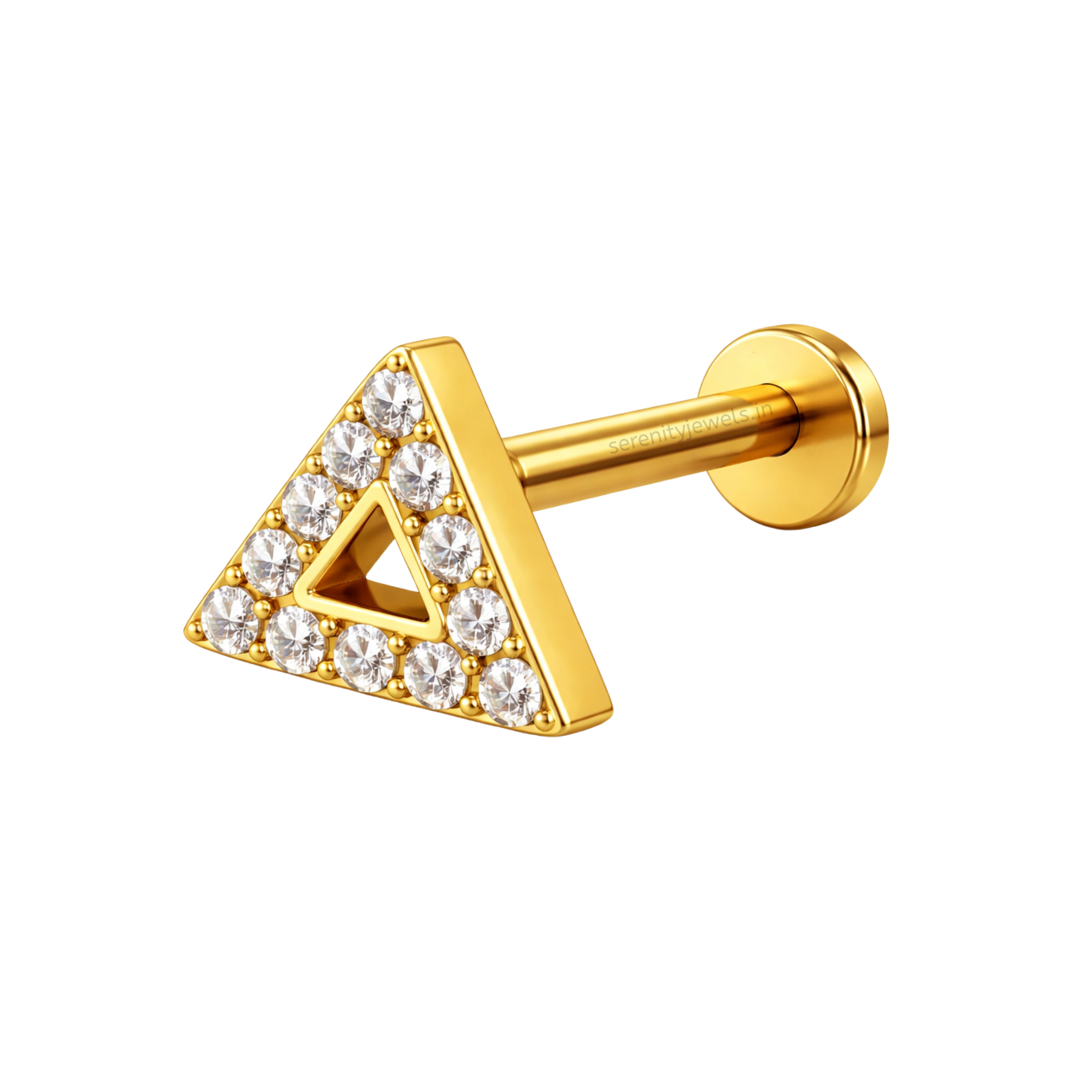 Triangle Hollow Flat Studs - PAIR