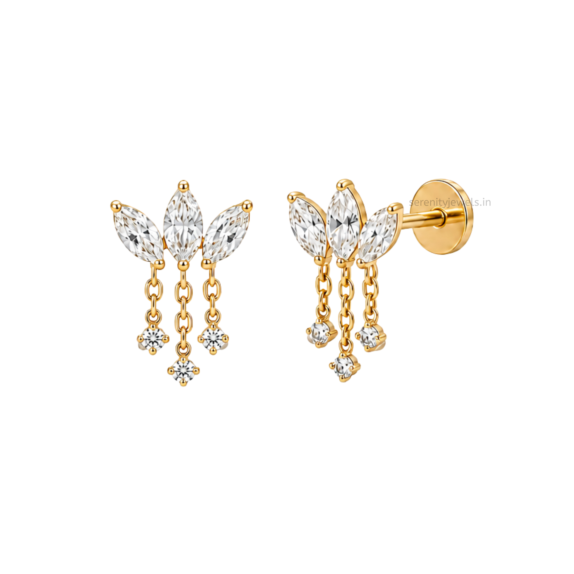 Trillia Titanium Flat Studs - PAIR