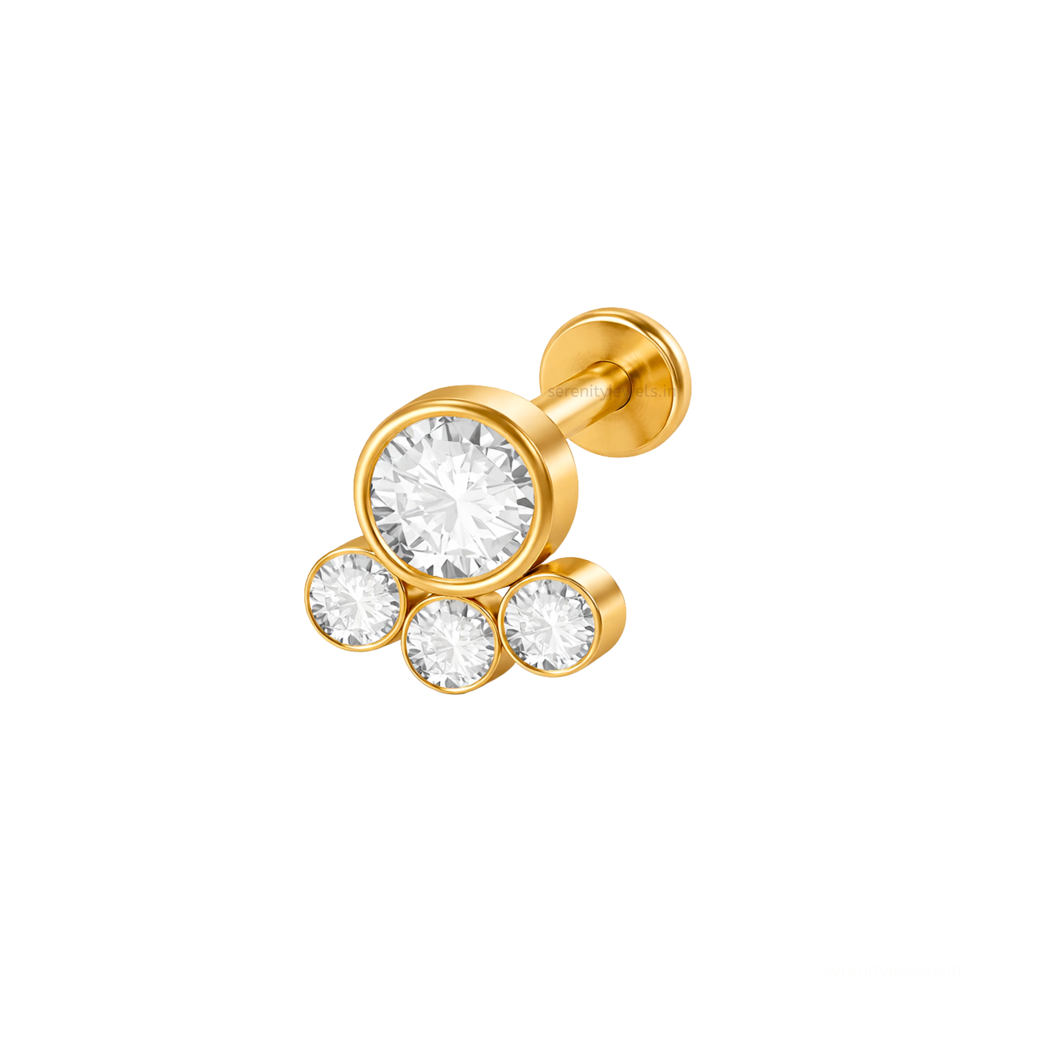 Twinkle Tri Flat Studs - PAIR