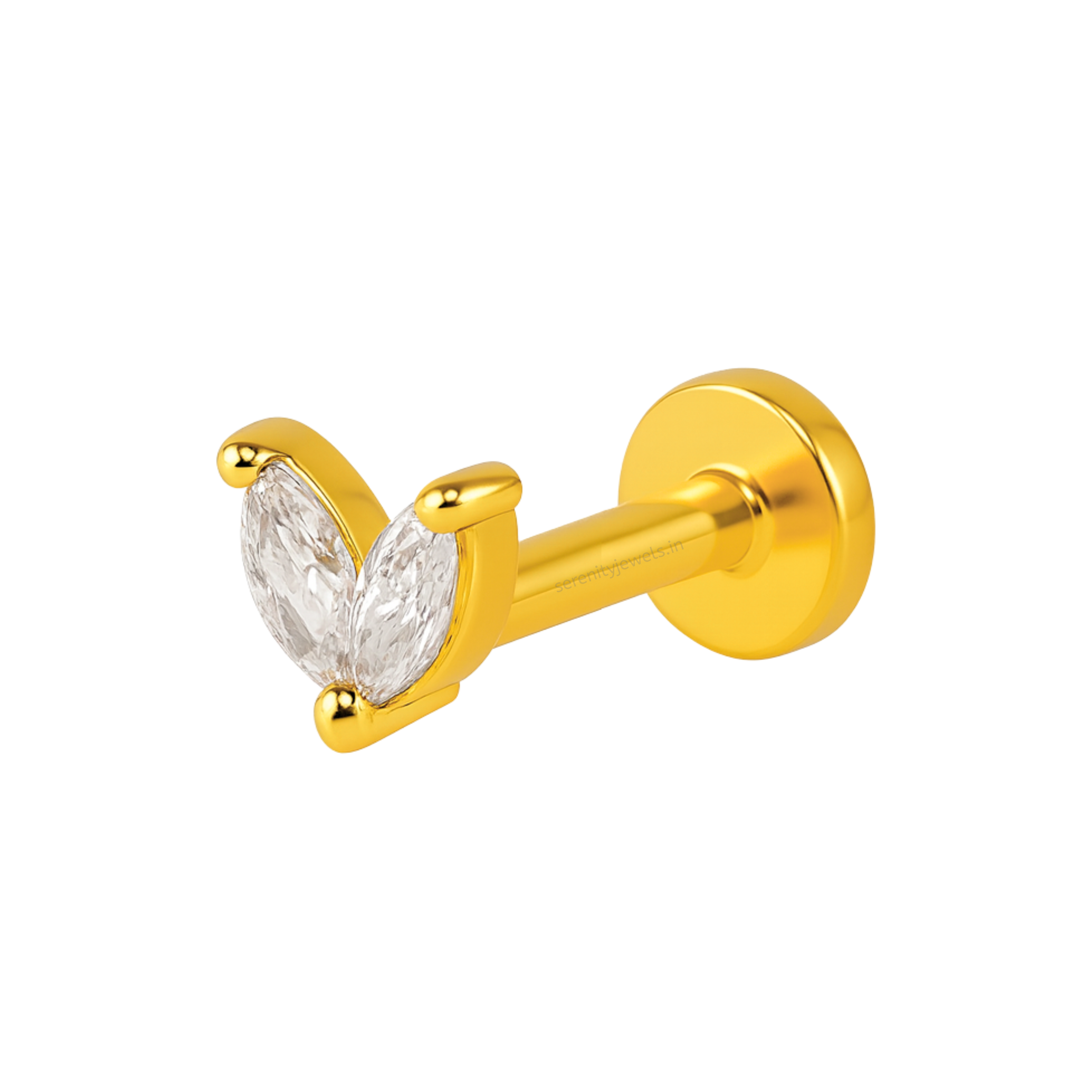 Two Petal Flat Studs - PAIR