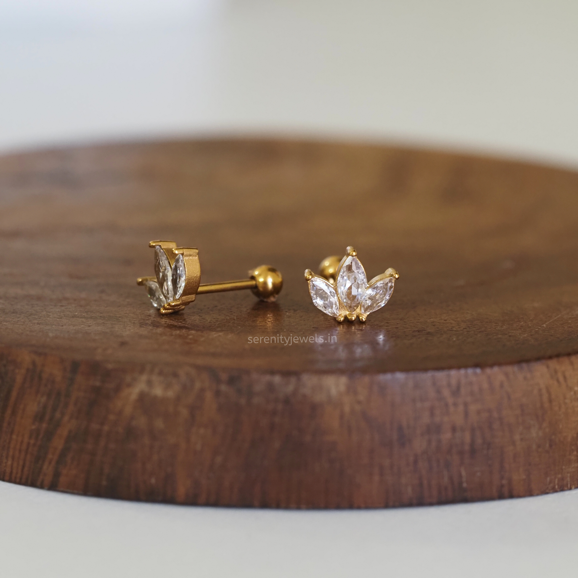 Aurelia Lotus Ball Studs - PAIR