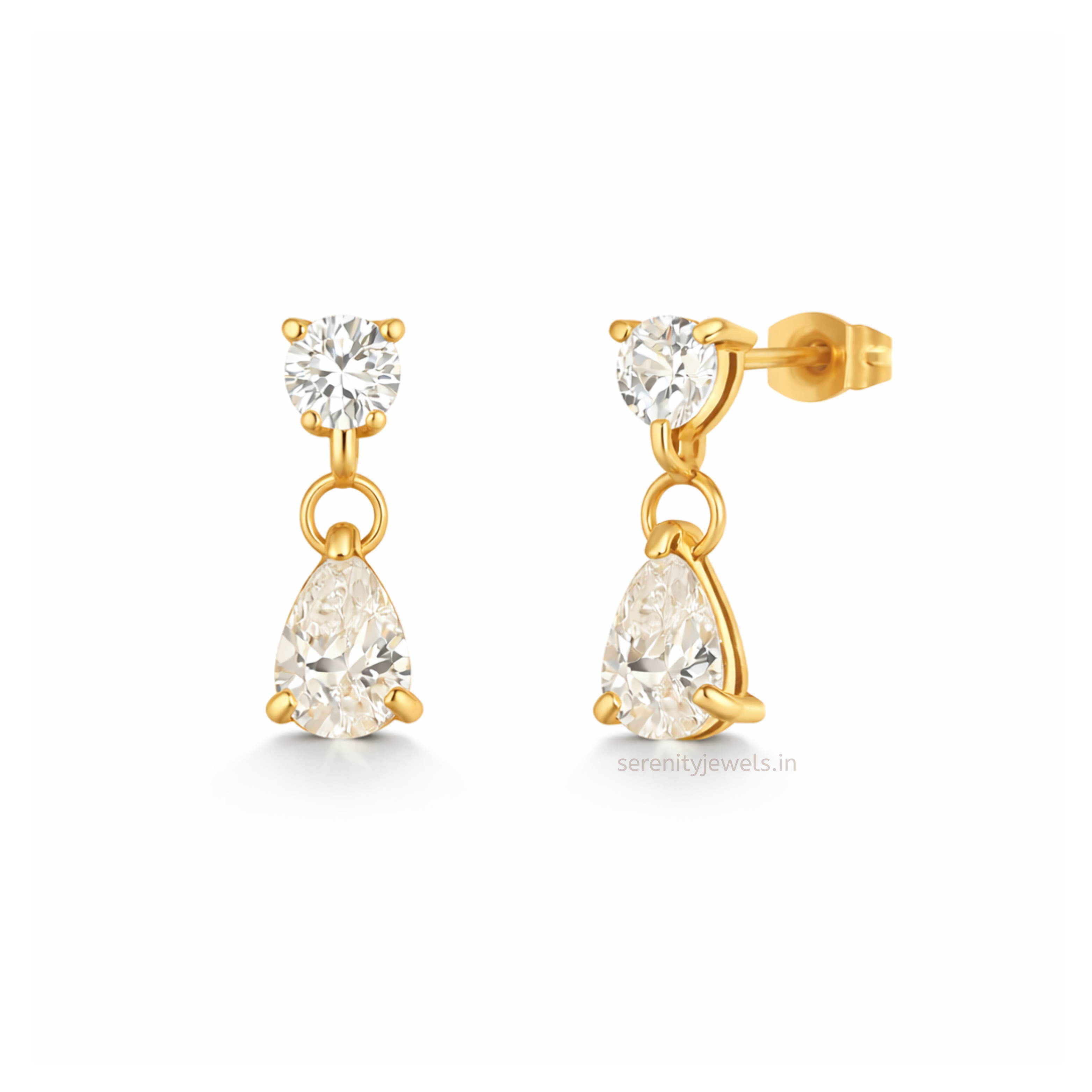 Water Drop Solitaire Earrings - PAIR