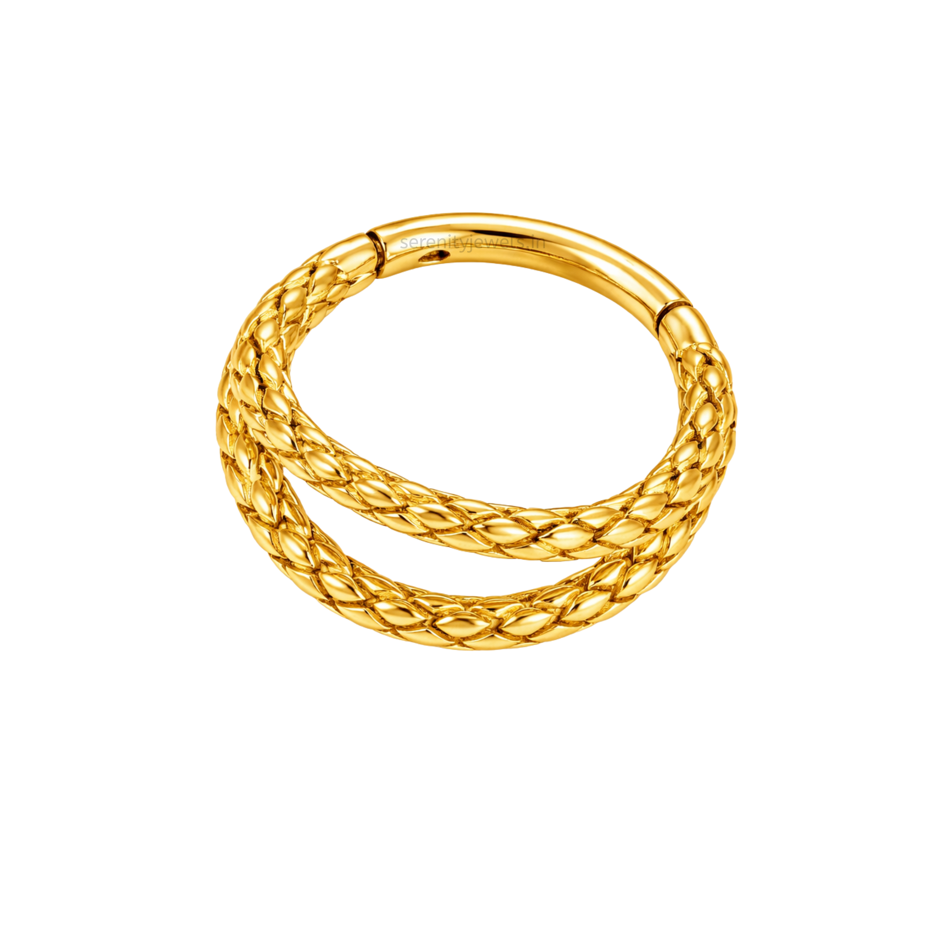 Double Hoop Weave Clicker Hoops - PAIR