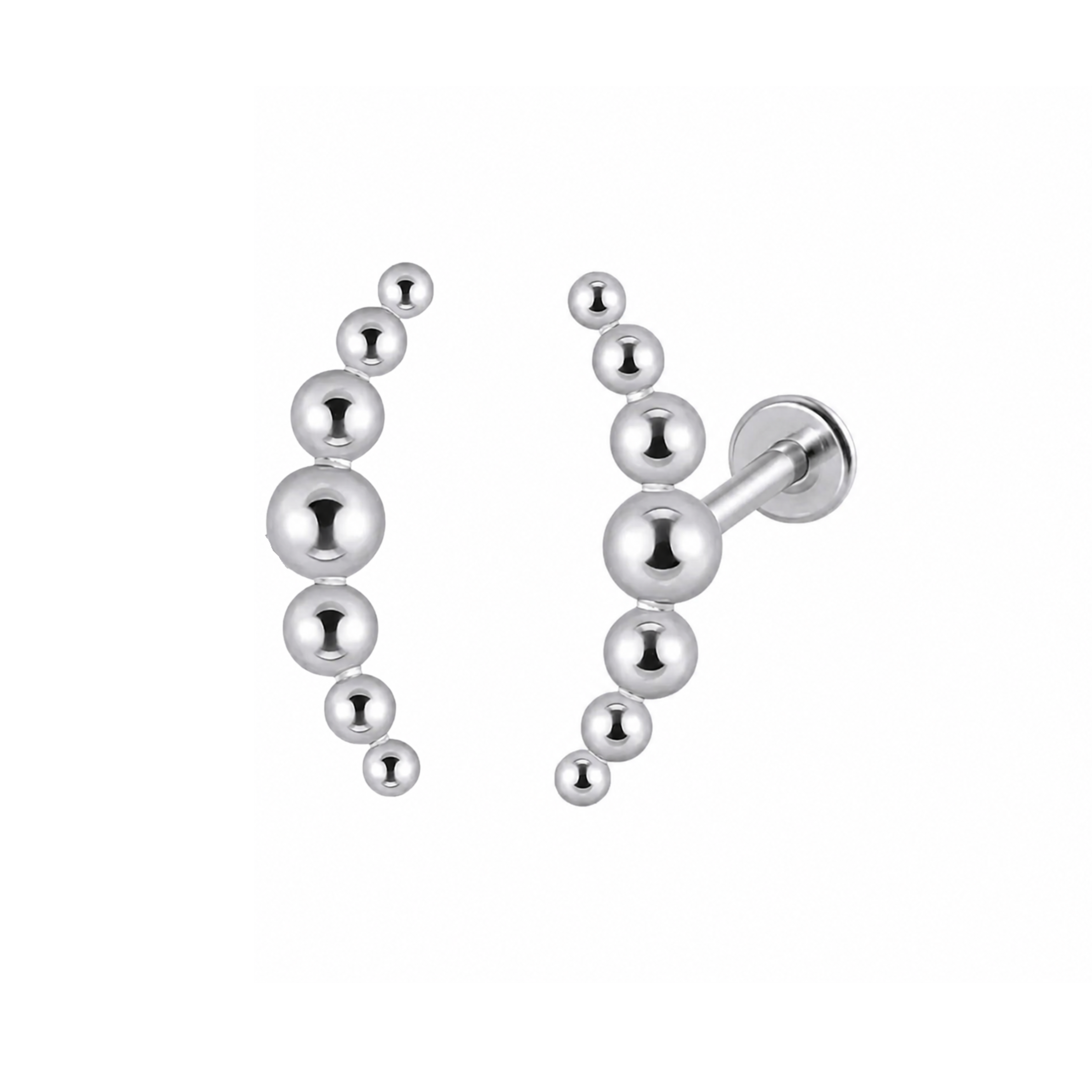 Mini Zenith Silver Flat Studs - PAIR