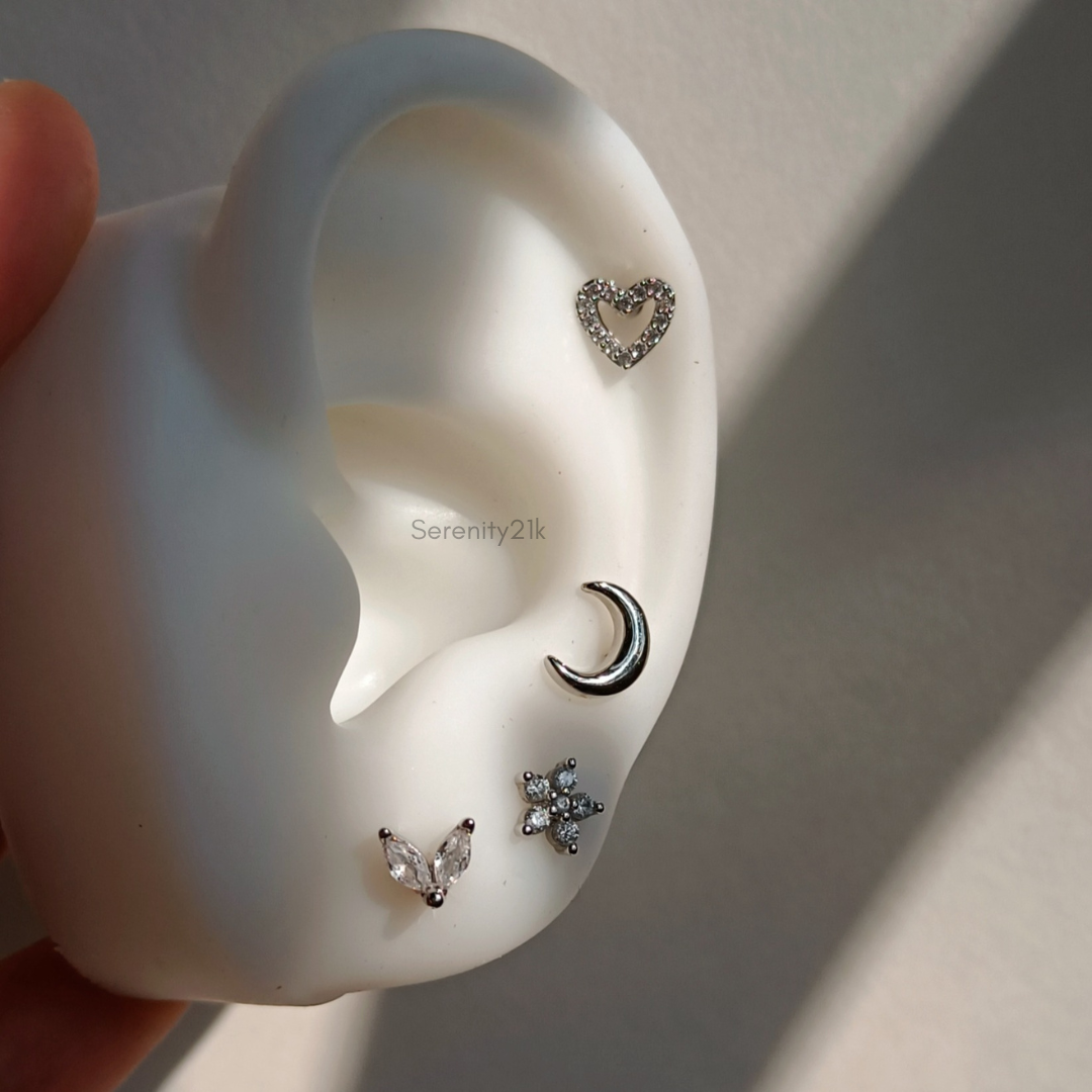 Heart studs - Pair 5 Serenity Jewels